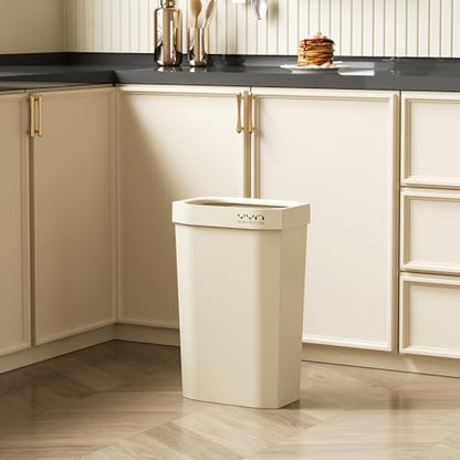 4 Gallon, Small Slim Garbage Can, Open Top Trash Can for Bathroom, Kitchen, Office, Bedroom, Living Room (White) - color: White