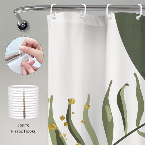 Green Pink Boho Bohemian Abstract Sage Bathroom Shower Curtain Set | Geometric look; 72"W x 72"L. waterproof HD print, quick-dry fabric and free hooks for easy setup. - color: A-07pink Green, size: 72"W x 72"L (Pack of 1)