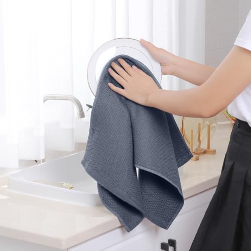 Homaxy 100% Cotton Waffle Weave Kitchen Towels, 15-Pack, Dark Grey | Ultra Soft Absorbent Dish Towels, Quick Drying Cleaning Towels, 13 x 28 Inches - color: Dark Grey, size: 13 x 28 - 15 Pack