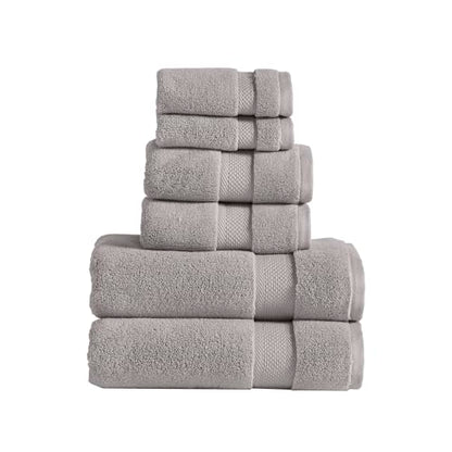 Modern Threads Luxury 6-Piece Quick-Dry Towel Set – Plush & Ultra-Absorbent for Spa-Like Experience, Stone - color: Stone