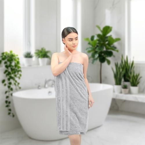 Bath Towels Set of 4 Extra Large, 30x60 in, 100% Uzbek Cotton 600 GSM Oeko-TEX, Larger & Lighter Weight, Quicker to Dry, Super Soft and Absorbent Perfect for Bathroom–Light Grey - color: Light Grey