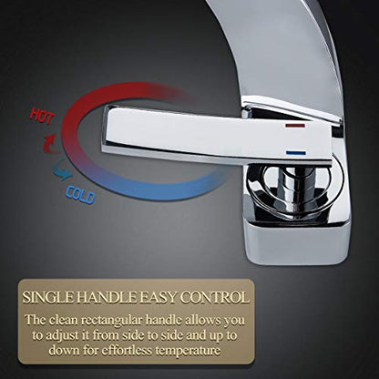becola Chrome Bathroom Sink Faucet, Single Hole Faucet for Bathroom Sink, Solid Brass Single Handle Lavatory Vanity Sink Faucet with Two US Standard 3/8" Hoses - color: Chrome
