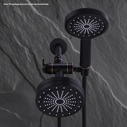 Shower Arm Diverter with Handshower Mount, G1/2 Brass 3 Way Diverter Valve Bathroom Universal Shower System Replacement for Handheld Shower and Fixed Shower Head, Oil Rubbed Bronze - color: Oil Rubbed Bronze