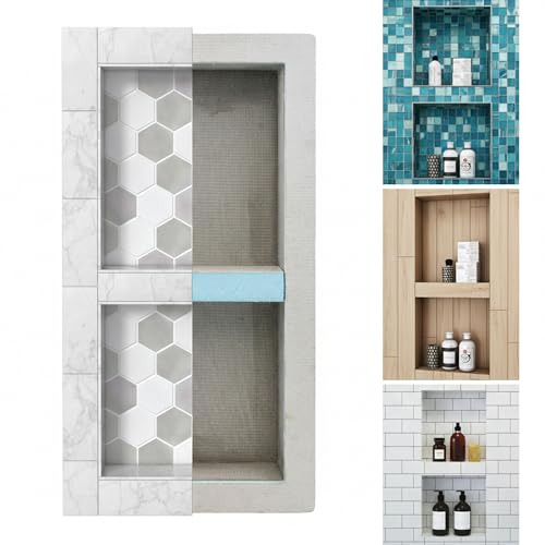 Shower Niche, Shower Niche Insert Tile Ready, 12x28 (13x29), Prefab Box | Houseables Recessed Bathroom Storage, In Wall Shelf, Cubby Inserts, Recessed Shampoo Soap Caddy, Inset Shelves, Built In Nook - size: 12 x 28 inches (ID)