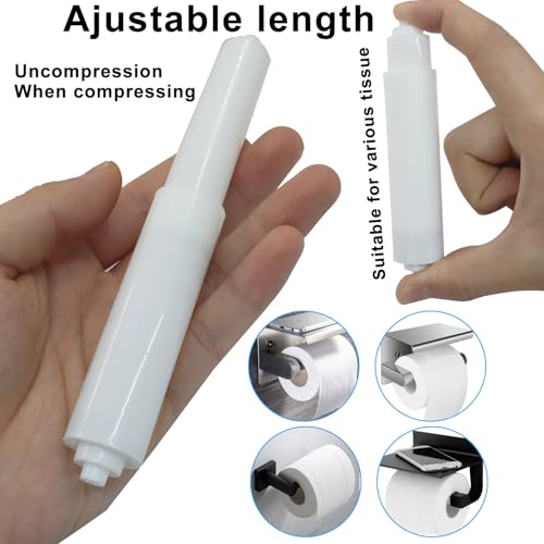4Pack Toilet Paper Holder Spring Rod Replacement | Plastic, Spring Loaded, White