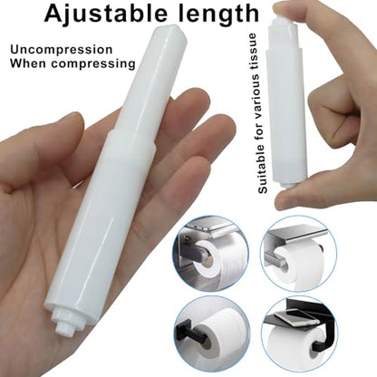 4Pack Toilet Paper Holder Spring Rod Replacement | Plastic, Spring Loaded, White
