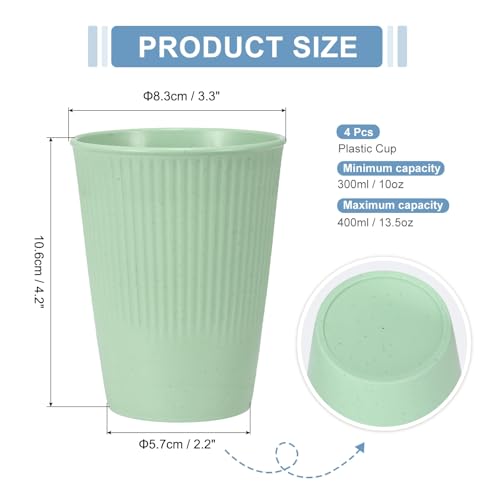 uxcell 4 Pcs Simple Toothbrush Cup, 3.3 x 3.3 x 4.2 Dishwasher Safe Bathroom Tumbler Reusable Plastic Cup Set for Storing Toothpaste Combs, Light Green - color: Light Green