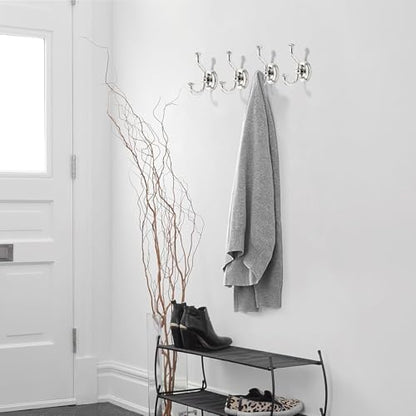 1 Pack 4-1/2 Inch Zinc Alloy Polished Nickel Towel Hooks | Solid Metal | Wall Mount | Robe Hooks | Coat Hooks | For Bathroom, Shower, Bedroom, Entryway | Bathroom Hardware Accessories - color: Polished Nickel