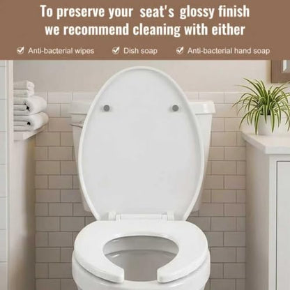 18.9" Elongated Toilet Seat Soft Close, Commercial Toilet Seat | Soft Close Toilet Lid | Commercial & Guest Room | Open Front U-Shaped | Easy Install | Fits 18.89"x14.37" Bowls - size: 18.89''X14.37''