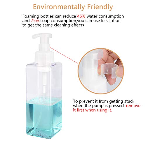 Foaming Soap Dispenser, 22oz Plastic Refillable Pump Bottle, 2 Pack, Clear | Hand Dispenser for Liquid Soap, Shampoo & Body Wash – Saves Soap with Rich Foam, Reusable, Easy to Refill, BPA-Free - color: Clear, size: 22 oz (2 Pack)