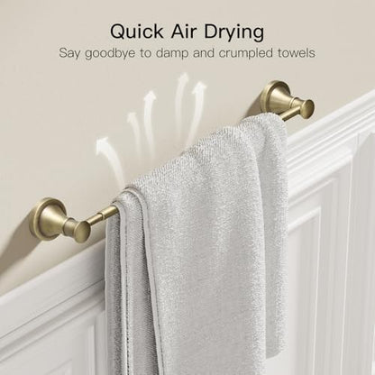 Towel Racks for Bathroom Wall Mounted Bath Towel Bar Antique Brass | Adjustable 16-26 In, Wall Mounted Towel Holder, Stainless Steel, Rustproof, Towel Bar Rod Hanger Hardware Accessories Hotel - color: Antique Brass