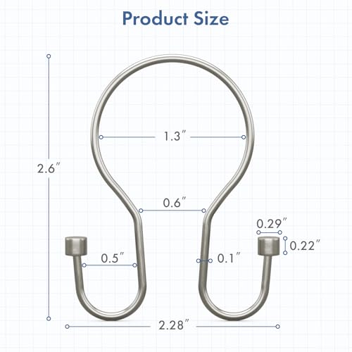 Bathway Shower Curtain Hooks Nickel Shower Curtain Rings with Cylindrical Design, 12Pcs Metal Shower Curtain Hooks Rust Proof, Smooth Glide Double Shower Hooks Rings for Shower Curtain - color: Brushed Nickel, style: Minimalist Shower Hooks with Cylinders