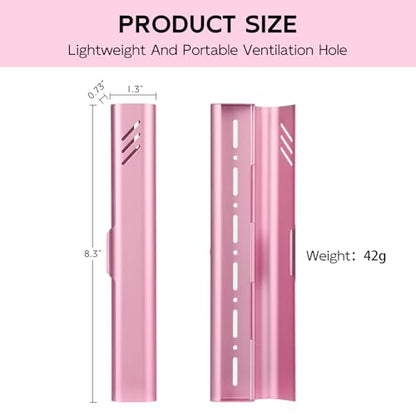 Travel Toothbrush Case, Portable Toothbrush Holder, Durable Aluminum Toothbrush Storage Box, Small Breathable Manual Toothbrush Container for Traveling, School, Camping, Business Trip - Pink - color: Pink
