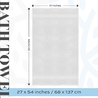 White Classic Luxury Bath Towels Set of 4 Large - 700 GSM Cotton Ultra Soft Bath Towels 27x54 | Highly Absorbent and Quick Dry | Hotel Towels for Bathroom Luxury, Plush Shower Towels, Silver - color: 06: Silver