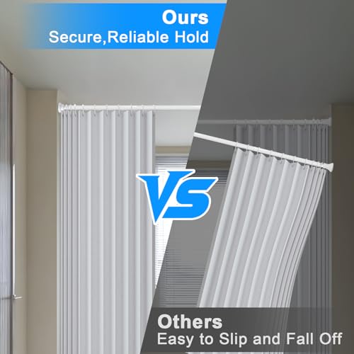 White Shower Curtain Rod Adjustable 30-106 Inch, 7/8"Diameter 304 Stainless Steel Never Rust Non Slip Heavy Duty Tension Rod, No-Drill Spring Curtain Rod for Bathroom Kitchen - color: White, size: 30-106 Inch