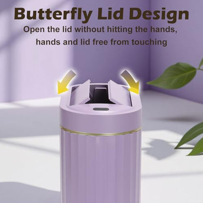 SYNCVIBE Bathroom Sensor Trash Can, 2 Gallon, Butterfly Lid, Purple | Automatic Garbage Can, IPX5 Waterproof Trash Bin, Under-Counter Wastebasket for Bedroom and Living Room - color: Purple