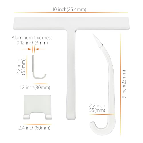 10" One-Piece Silicone Squeegee, Shower Window Car White - color: White, size: 10