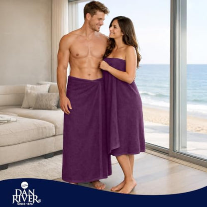 DAN RIVER Pack of 1 Bath Sheet 40x80 Inches, Oversized Quick Dry Towel, Soft Luxury Towels for Bathroom - Purple Passion - color: Purple Passion