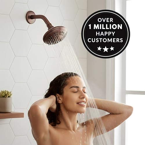 6 Function Luxury Shower Head - 1.8 GPM - Oil-Rubbed Bronze | High Pressure Boosting, Adjustable, Wall Mount, Bathroom Showerhead With Anti-Clog Nozzles, Best For Low Flow Showers - color: Oil Rubbed Bronze, size: 1.8 GPM