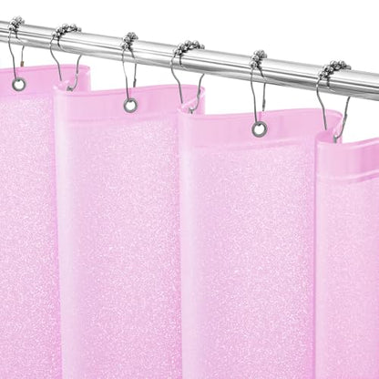 Seenus Dreamy Pink Glitter PEVA Shower Curtain Extra Long 78 Length, Waterproof Plastic Sparkle Shower Curtain Liner with 3 Large Magnets, 72x78 Inch Shimmery Rose Pink Bathroom Shower Curtain - color: Glitter Pink, size: 72"W x 78"L (Pack of 1)