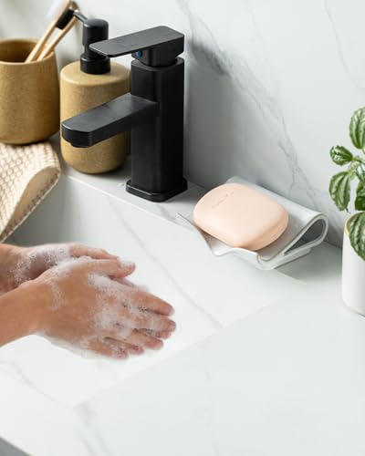 Zoeeker Soap Dish for Shower, Ceramic Self-Draining Bar Soap Holder | Soap Tray with Drainage Rectangular Bar Soap Saver Sponge Holder for Bathroom, Kitchen, Sink Organizer Tray Keep Dry, White - color: White