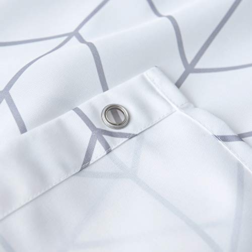 Fabric Shower Curtain or Liner Water Repellent Washable Cloth (Hotel Quality, Friendly, Heavy Weight Hem) with White Plastic Hooks - 72" x 78", Long, White Arrow - color: White Arrow, size: 72"W x 78"L (Pack of 1)