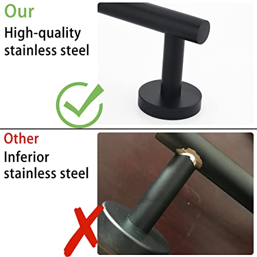 Matte Black SUS304 Stainless Steel Bath Towel Bar Single Bars Towel Rack Rod Classic Wall Mounted Bathroom Towel Holder Toilet Kitchen Towel Shelf Single Layer, 18 inches. - color: Matte Black, size: 18inch
