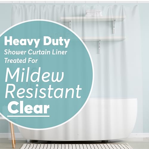 BigFoot Shower Curtain – 72 x 72 PEVA Heavy Duty Shower Curtain with Rustproof Metal Grommet and 3 Magnetic Weights – Odor Free and Compatible with Standard Showers, Clear - color: 1b Peva Clear Heavy Duty, size: 72"W x 72"L (Pack of 1)