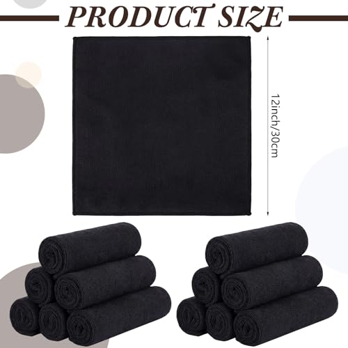 Newwiee 40 Pcs Face Wash Cloths,12 x 12 Inch,Black - color: Black, size: 1 Count (Pack of 40)