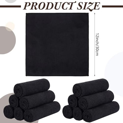 Newwiee 40 Pcs Face Wash Cloths,12 x 12 Inch,Black - color: Black, size: 1 Count (Pack of 40)