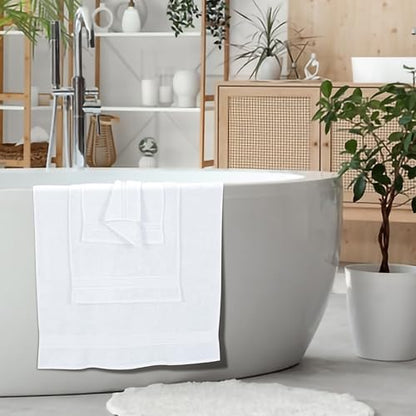 Ultra Soft 6 Pack Cotton Towel Set, Contains 2 Bath Towels 28x55 inch, 2 Hand Towels 16x24 inch & 2 Wash Coths 12x12 inch, Ideal Everyday use, Compact & Lightweight - White - color: White