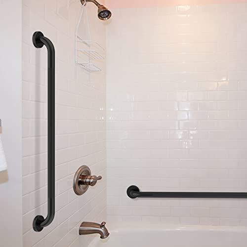 36 Inch Shower Grab Bar Oil Rubbed Black, Munzong Anti Slip Bathroom Grab Bar, Knurled Bathroom Balance Bar,Safety Hand Rail Support Handicap Elderly Injury Senior Assist Bath Handle | Knurled Bathroom Balance Bar,Safety Hand Rail Support Handicap Elderly