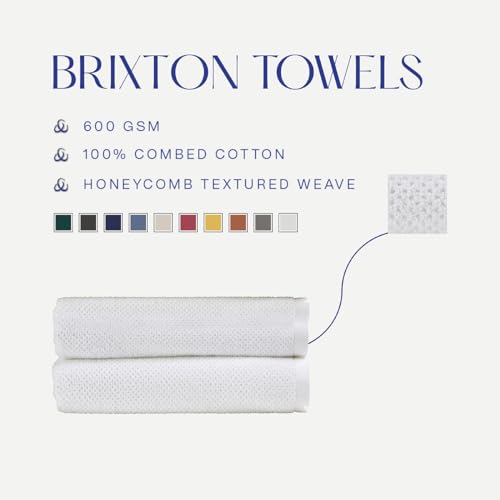 Christy Brixton 4 Piece White Towel Set | 100% Cotton | Ultra Soft | Super Absorbent | 600GSM | 2 Bath Towels 2 Hand Towels - color: White, size: 2 Hand 2 Bath Set