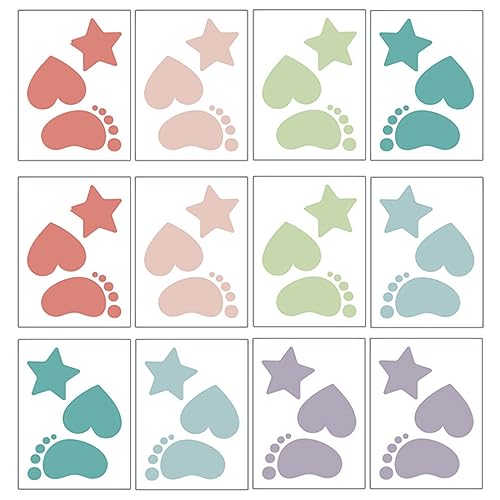 HOMSFOU Anti-Slip Bathtub Stickers 12 Sheets Non-Skid Safety Decals for Bathroom Floor and Shower Treads 7.87 Inch Waterproof Decorative Floor Stickers