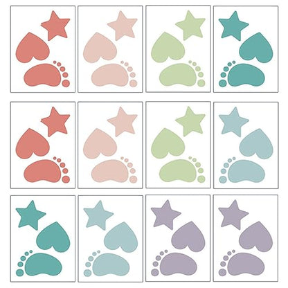 HOMSFOU Anti-Slip Bathtub Stickers 12 Sheets Non-Skid Safety Decals for Bathroom Floor and Shower Treads 7.87 Inch Waterproof Decorative Floor Stickers