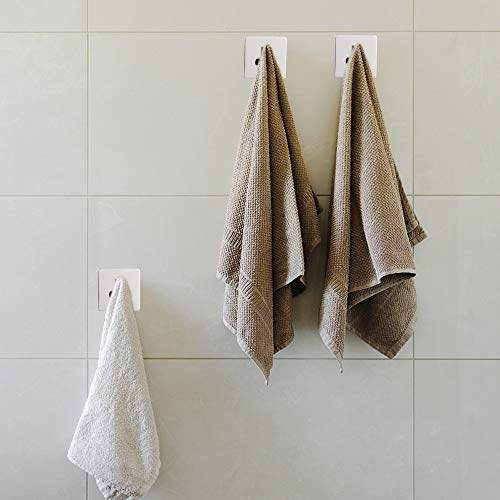Bylion 4 Pack Adhesive Wall Hooks Chrome Hooks Bathroom Towel Hook | SUS 304 Stainless Steel, Heavy Duty Waterproof Hooks for Bathroom Kitchen Bedroom