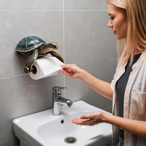 Ocean Guardians Toilet Paper Holder Series, Funny Toilet Paper Holder, Toilet Paper Roll Holder Wall Mounted, Toilet Paper Roll Holder with Phone Shelf Tissue Holder for Bathroom Washroom, Sea Turtle - color: Sea Turtle