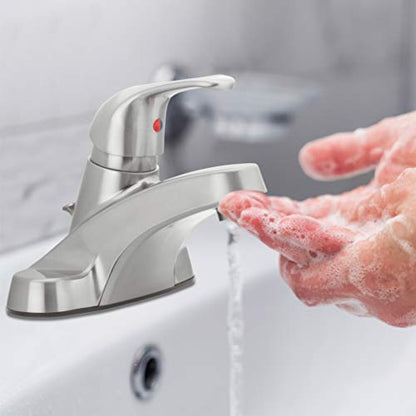 30-B410-AV-BN Watersense Certified Bathroom Sink Faucet, Brushed Nickel Single Handle (Pack of 4) - color: Brushed Nickel Single Handle, size: (Pack of 4)