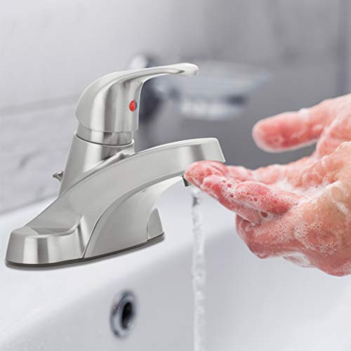 30-B410-AV-BN Watersense Certified Bathroom Sink Faucet, Brushed Nickel Single Handle (Pack of 4) - color: Brushed Nickel Single Handle, size: (Pack of 4)