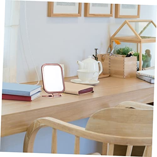 Double Sided Folding Vanity Mirror with Magnification Portable Travel Makeup Mirror for Bathroom Countertop and Dressing Table Rose Gold for Women
