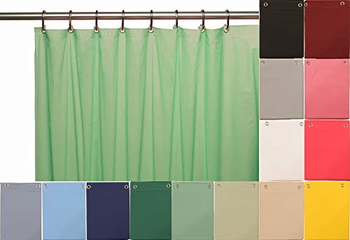 Venice Elegant Home Heavy Duty Vinyl Shower Curtain Liner with 12 Metal Grommets (Jade) - color: Jade