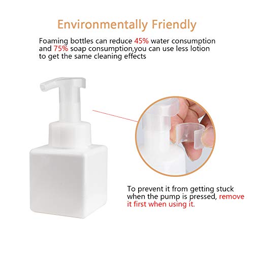 Foaming Soap Dispenser, 9oz Plastic Refillable Pump Bottle, 2 Pack, White | Hand Dispenser for Liquid Soap, Shampoo & Body Wash – Saves Soap with Rich Foam, Reusable, Easy to Refill, BPA-Free - color: White, size: 9 oz (2 Pack)