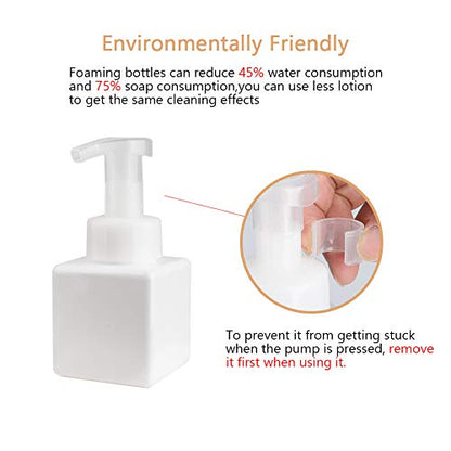 Foaming Soap Dispenser, 9oz Plastic Refillable Pump Bottle, 2 Pack, White | Hand Dispenser for Liquid Soap, Shampoo & Body Wash – Saves Soap with Rich Foam, Reusable, Easy to Refill, BPA-Free - color: White, size: 9 oz (2 Pack)