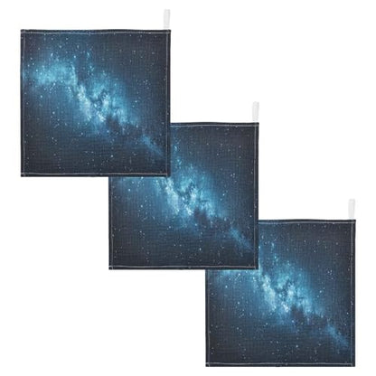 YETTASBIN Galaxy Muslin Baby Hand Washcloths, Soft Cotton Bath Face Towel, 4 Layers Extra Absorbent Feeding Burp Cloth for Newborn Infant, 5 Pack - size: 12 Inch x 5 Pack