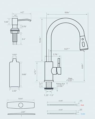 FORIOUS Kitchen Faucet with Soap Dispenser, High Arc, Oil Rubbed Bronze | Pull Down Sprayer, Lead-Free Stainless Steel, 3 mode Sprayer, Classic Single Handle Bar Sink Faucet for Rv Laundry Camper - color: Oil Rubbed Bronze, style: Classic