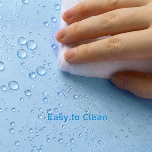 EHZNZIE Clear Blue Shower Curtain Liner 72x72, PEVA Waterproof Bath Curtain, No Chemical Smell, 3 Weighted Magnets, Durable with Rustproof Metal Grommets - color: Clear Blue, size: 72"W x 72"L (Pack of 1)