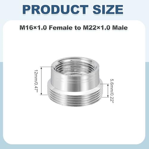 uxcell Faucet Aerator Adapter, M16 Female to M22 Male with Washer, 12mm Length - size: M16 Female to M22 Male, 12mm Length