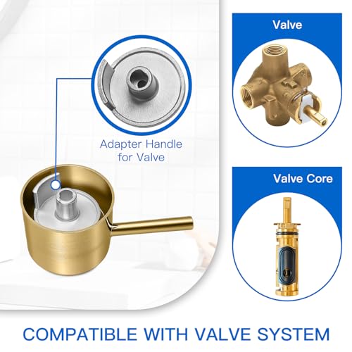 All Metal Replacement for Moen Tub/Shower Lever Handle, Compatible with Moen Posi Temp Shower Handle and for Cartridge,Single Handle Faucets for Adjust Water Volume and Temperature,Brushed Gold - color: Brushed Gold