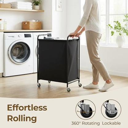 GRANNY SAYS Laundry Hamper, Large Cart with Wheels and Handles, Black, 110L - color: Black, size: 110L