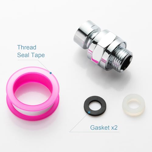 OFFO Shower Head Swivel Ball Adapter, All Metal Adjustable Shower Arm Extension Connector Universal Showering Component Solid Brass, Chrome - color: Chrome